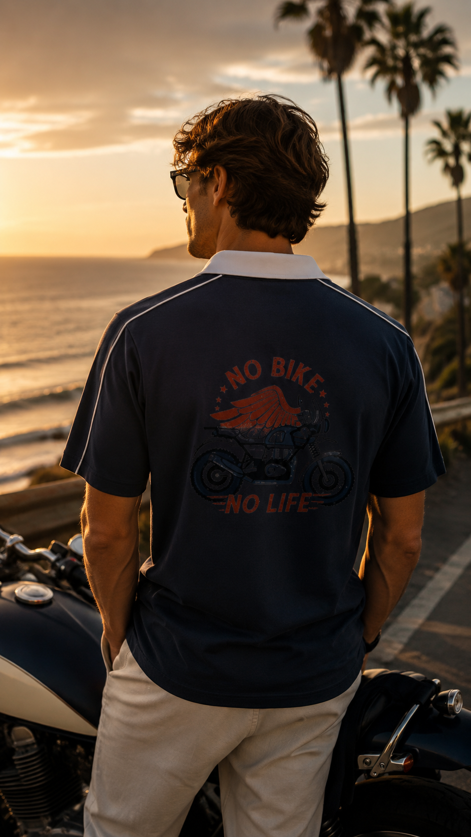 Coastal Rider Polo back human editorial mockup