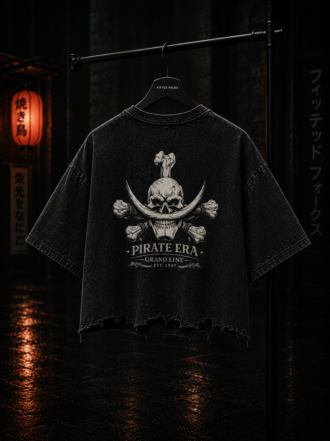 Black Tide Distressed Tee – Pirate Edition