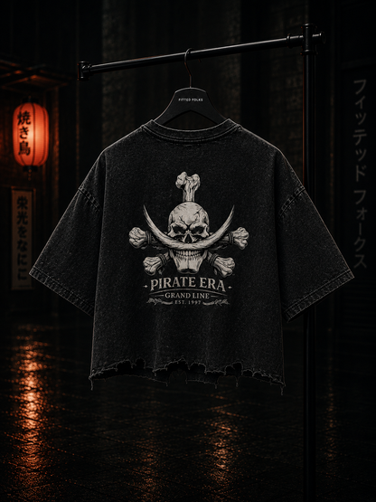 Black Tide Distressed Tee – Pirate Edition