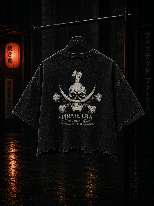 Black Tide Distressed Tee – Pirate Edition