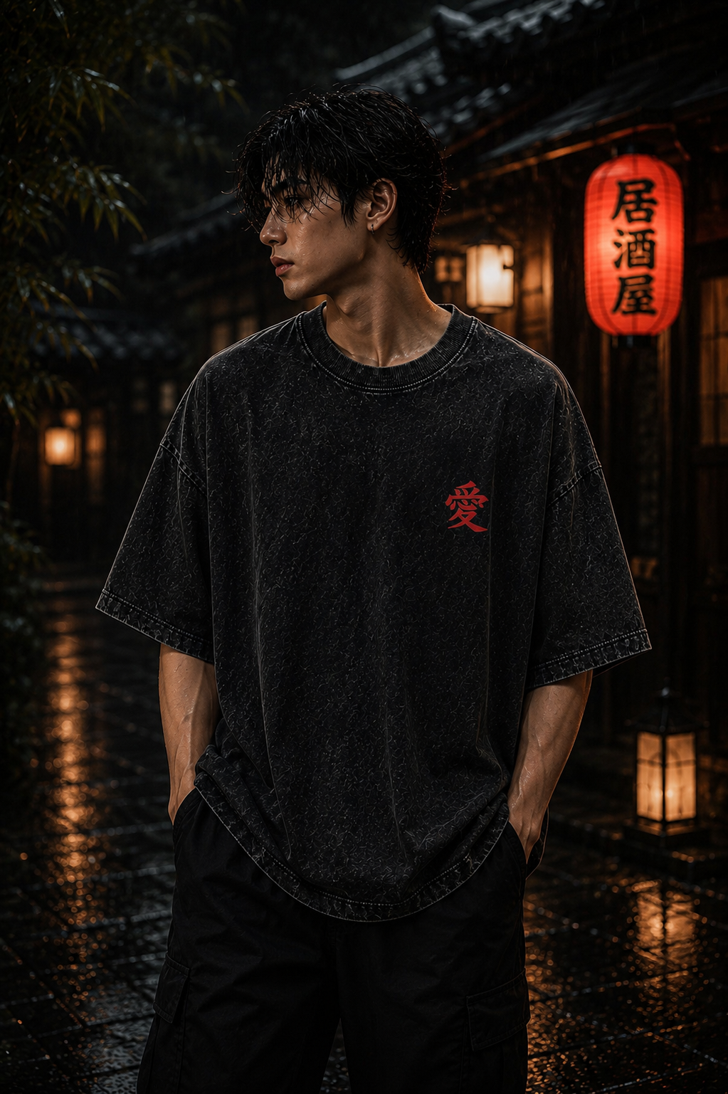 Midnight Drift Love Tee front human editorial mockup
