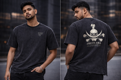 Black Tide Distressed Tee – Pirate Edition