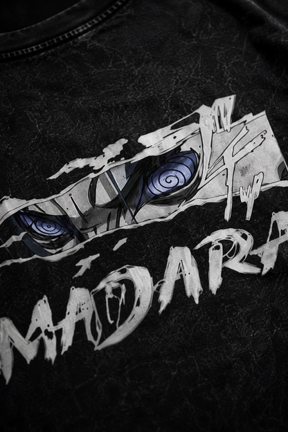 Uchiha Shadow Reign Tee close-up back artwork detail